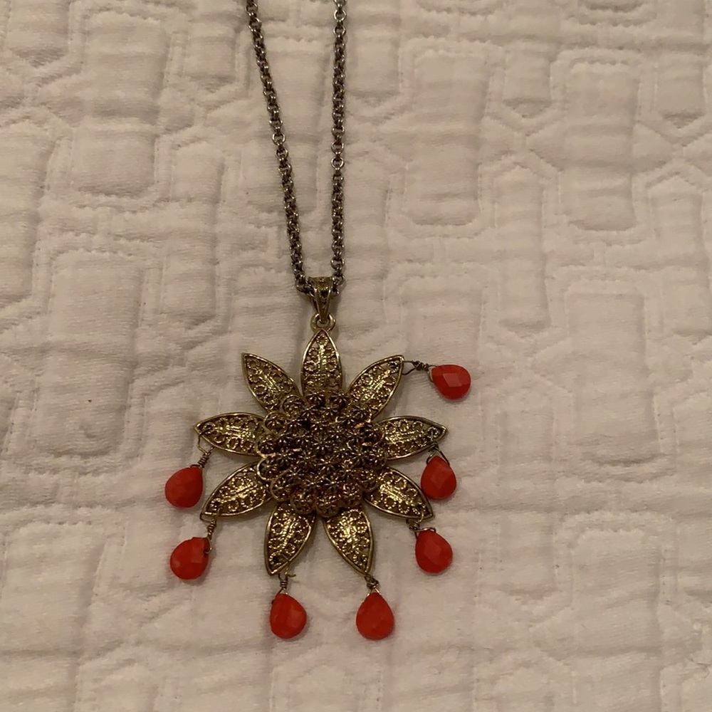 BCBG Gold Flower Necklace
